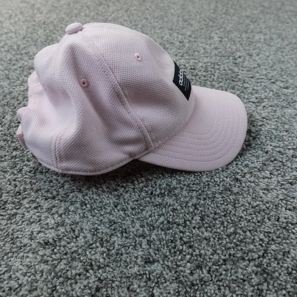 Adidas Hat Cap Mens One Size Pink Adjustable Strap Back Trefoil Patch Casual Gym